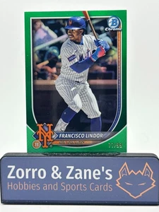 Francisco Lindor 2025 Bowman Chrome  /99 Green #59 Mets  77/99 - Picture 1 of 3