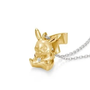 U-Treasure Official Pokemon Pikachu Necklace Silver (Yellow Gold Coating) - Picture 1 of 8