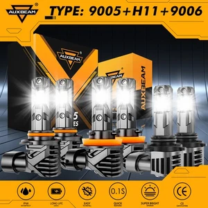 AUXBEAM Canbus LED Headlight 9005 High H11 Low Beam 9006 Fog Light White Yellow - Foto 1 di 19