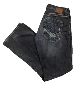 Jeans BKE Hebilla Fulton Boot Talla 32R x32 Elástico Azul Punto Grueso Denim Hombres Oscuro - Imagen 1 de 8
