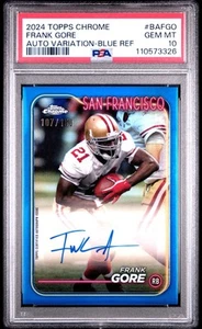 2024 Topps Chrome Football Frank Gore Blue Refractor Variation Auto /150 PSA 10 - Picture 1 of 2