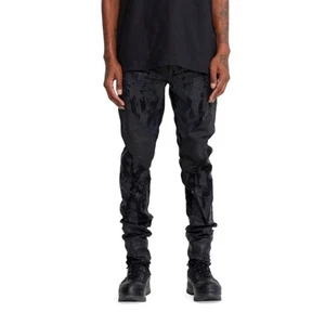 Schwarze Slim Jeans mit Crackle-Effekt und niedrigem Bund der Marke Lila Neu Größe 38  - Bild 1 von 9