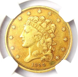 1834 Classic Gold Half Eagle $5 Coin. Certified NGC XF45 (EF45) - Rare! - Picture 1 of 4