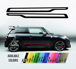 MINI COOPER S MINI ONE SIDE SKIRT STRIPES VINYL DECALS STICKERS RACING SPORT - Picture 1 of 7