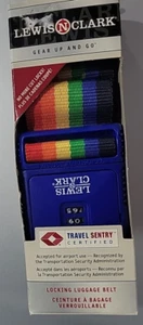Lewis N Clark Gear Up and Go Colorful Stripes Locking Luggage Strap 2 x 6.9 - Picture 1 of 6
