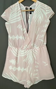 Lulus XL Multicolor Palm Leaf Geometric Short sleeve Romper - Picture 1 of 6