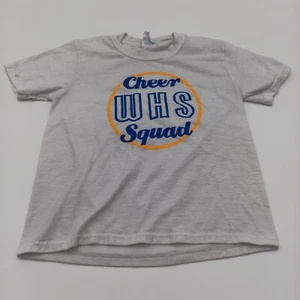 Port & Company Shirt Girls Small White Cheer WHS Squad Short Tee - Picture 1 of 8
