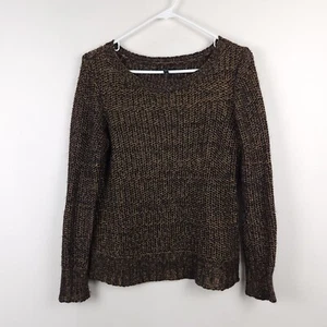 Eileen Fisher Sweater Womens Small Petite Brown Gold Mohair Alpaca Blend Knit - Picture 1 of 12