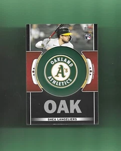 Parche negro limitado Topps 2023 reliquia # TLP-SHL Shea Langeliers Oakland A's/299 - Imagen 1 de 2