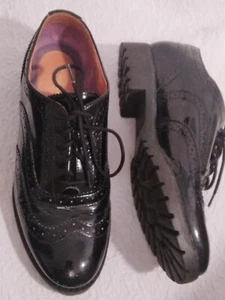 BOYS SPERRY TOP SIDER BLACK PATENT LEATHER WING TIP LACE UP OXFORDS SIZE 6.5M - Picture 1 of 6
