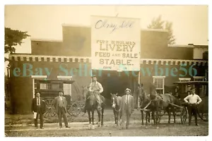 Olney Illinois IL - POFF & HOLMES LIBREA ESTABLE - RPPC Publicidad Postal - Imagen 1 de 2