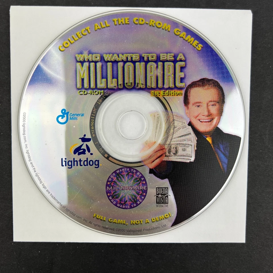 Who Wants to Be a Millionaire CD-ROM 1st Edition General Mills Cereal Promotion - Image 1 of 1
