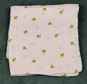 Cloud Island Decke Musselin Swaddle Decke rosa Biene Honigbiene Hummel Sicherheit - Bild 1 von 7