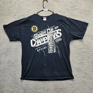 Stanley Cup Champions 2011 T-Shirt Mens XL Black Boston Bruins Short Sleeve - Picture 1 of 11