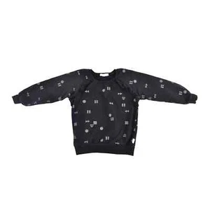 Miles The Label Girls' Geometric Print Ruffle Sweatshirt Black Size 5 - Picture 1 of 7