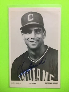 Chris Bando Autographed Cleveland Indians Team Issued 3x5 Postcard Photo Signed - Picture 1 of 1