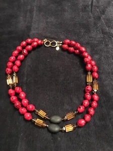 Wendy Gell Choker Halskette, gepunktete rote Perlen - Bild 1 von 8