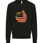 The Stars & Stripes American Flag Fire USA Kids Sweatshirt Jumper