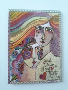 Calamita regalo sorella alloro Burch arte sorellanza famiglia 3x2" - Foto 1 di 4