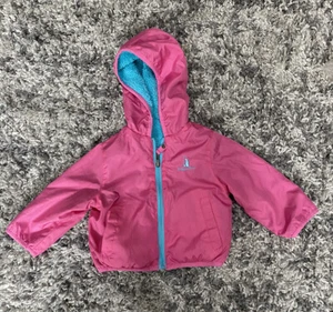 RUGGED BEAR Girl Toddler 12 Months Hooded Light Jacket Pink and Blue GUC - Picture 1 of 12
