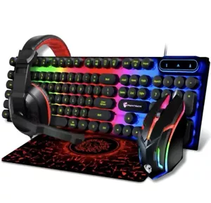 4-in-1 Gaming Set, RGB Light Keyboard, Mouse, Headset, Mousepad. - Picture 1 of 15