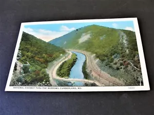 National highway- Cumberland, Maryland -1935, Ben Franklin One cent-Postcard. - Picture 1 of 6