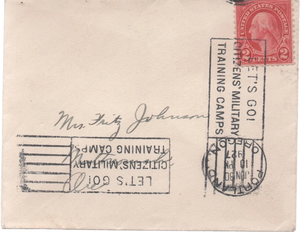 1927 George Washington 2 cent Red Stamp Let's Go Citizens Military Training Camp - Image 1 of 1