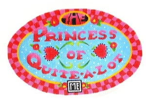 Mary Engelbreit Needlepoint Hand Painted Canvas "The Princess of Quite - A-Lot" - Picture 1 of 2