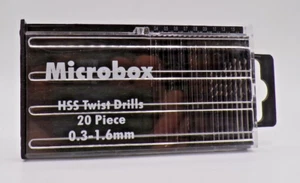 Microbox HSS Spiralbohrer 20 Stück 0,3-1,6 mm Kostenloser Versand + Verpackung vom UK-Verkäufer - Bild 1 von 4