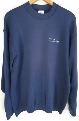 Sudadera Wilson Vintage Para Hombre XXL Azul Marino Pullover Envejecido EE. UU. Foto 1 de 4