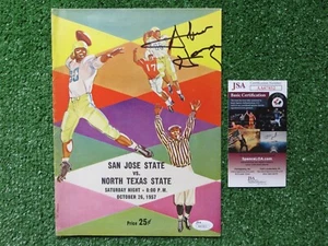 ABNER HAYNES SIGNED 1957 GAME PROGRAM North Texas St vs San Jose St JSA COA - Picture 1 of 4