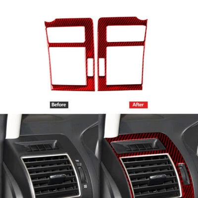 Tampa de saída de ventilação de fibra de carbono vermelha acabamento para Toyota Land Cruiser Prado 10-18 - Imagem 1 de 4