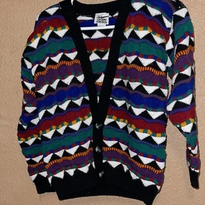 Vintage 1990s Boys Size M 12-14Ground Control Urban Street Wear Colorful Sweater - Picture 1 of 7