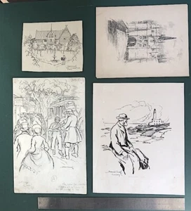 Early 1900’s EDWARD CASWELL N. Y. 4 Illustrations of Places Architecture - Picture 1 of 3