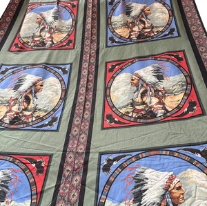 Native Spirit Fabric 100% Cotton Native Chief Bald Eagle By the Yard 44 X 36" - Picture 1 of 6
