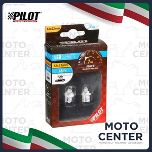 COPPIA LAMPADE PILOT BIANCHE CON ZOCCOLO CRUSCOTTO A 1 LED - B8,5d  - 12 V. 7 LU - Foto 1 di 1