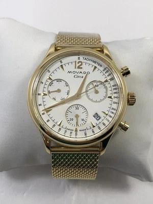 Movado Heritage Series Circa Chronograph Steel Mesh Quartz Men's Watch 3650138 - Image 1 of 4
