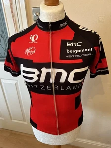 BMC Schweiz UCI Pro Tour Team Radtrikot Kurzarm durchgehender Reißverschluss Größe Small - Bild 1 von 3