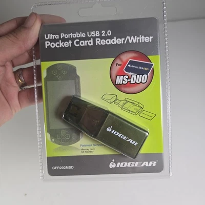 IOGEAR Ultra Portátil USB 2.0 Lector de Tarjetas de Bolsillo Escritor GFR202MSD MS-DUO Foto 1 de 4