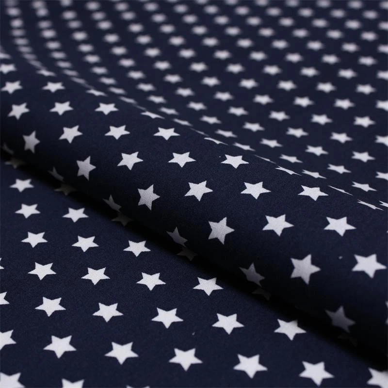Sterne Stoff Marine Blau Baumwolle Sternestoff Kinderstoff Dirndl Weihnachten - Bild 1 von 3