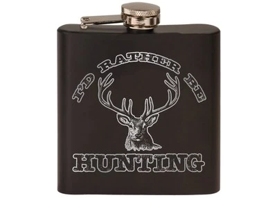 Rogue River Tactical Funny Hunting Stainless Steel Hip Flask Premium Matte Bl... - Image 1 of 4