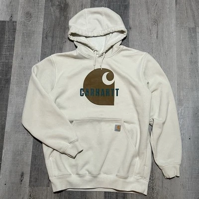 Sudadera con Capucha Pullover Carhartt Para Hombre W03 Ajuste Suelto Peso Pesado Algodón Blanco Mediano Foto 1 de 4