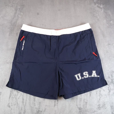 Pantalones Cortos de Natación Vintage Años 90 POLO SPORT Talla L EE. UU. Ralph Lauren Azul Marino Foto 1 de 4