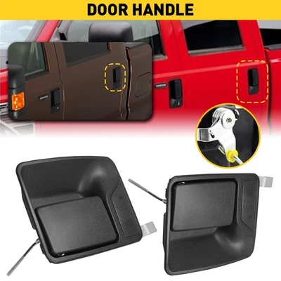 Juego de manijas de puerta para Ford F-250 Super Duty 1999-2016 trasera izquierda+derecha negra 2 piezas Foto 1 de 4