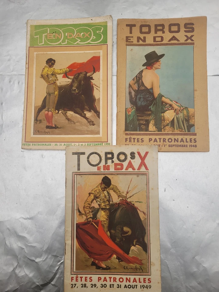 fetes de Dax 3  Programmes Corridas années 1948 ,1949 et 1952 - Photo 1/2