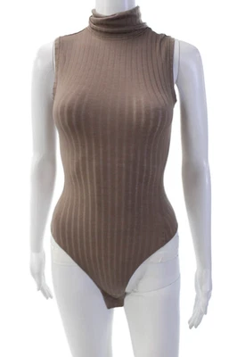 Body Lululemon Mujer Acanalado Lana Cuello Alto Sin Mangas Marrón Talla 2XS Foto 1 de 4