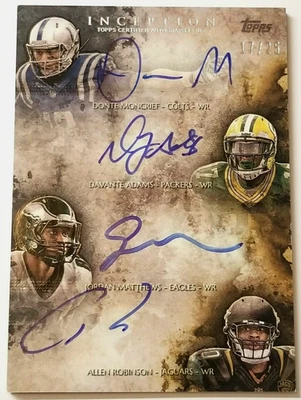 2014 Topps Inception Davante Adams Moncrief Matthews RC On Card Auto #'d 17/25 - Image 1 of 4