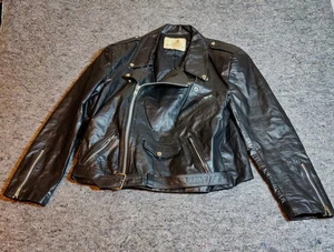 Vintage 90er Hecho En Mexico Echt Leder Jacke Biker Punk Motorrad Gr. 46 - Bild 1 von 11