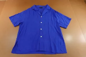 ASOS DESIGN Mens Size Medium Blue Oversized Short Sleeve Bowling Shirt New - Picture 1 of 8