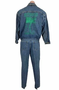 De colección Metro Elegante Esmoquin Canadiense 2 Piezas Traje Denim Años 80 Top Pantalones Grandes 32x30 - Imagen 1 de 19
